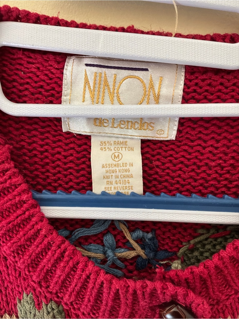 Ninon Red Floral Jacquard Button-Front Cardigan - Picture 2 of 4